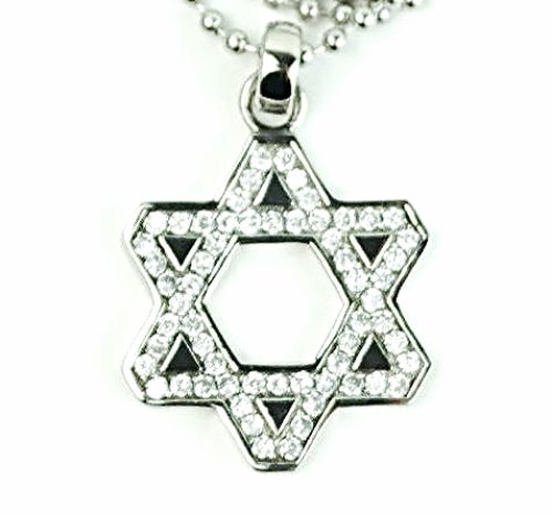 QP41 Marcasite Judaica Star of David Pendant Energy Quantum Necklace