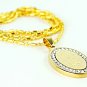 QP43 Islamic God Allah Muslim Quantum Energy Oval Pendant w/ Crystals