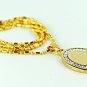 QP43 Islamic God Allah Muslim Quantum Energy Oval Pendant w/ Crystals