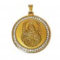 QR12 Blessed Virgin Mary Holding Jesus Energy Pendant with Crystals