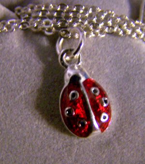 Cute Ruby Red Ladybug Pendant Necklace /Chain