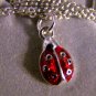 Cute Ruby Red Ladybug Pendant Necklace /Chain