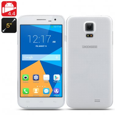 DOOGEE VOYAGER 2 DG310 Android 4.4 Phone - 5" IPS Screen, MTK6582 Quad Core 1.3GHz CPU (White)