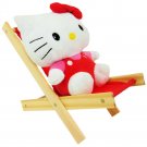 Wooden Toy Folding Lawn Chair with Red Fabric