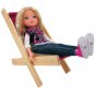 Wooden Toy Folding Doll Chair with Burgundy Fabric