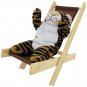 Wooden Toy Folding Doll Chair with Brown Fabric