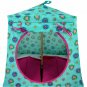Toy Pop Up Play Tent, 2 Sleeping Bags, aquamarine, heart & flower print fabric, handmade