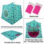 Toy Pop Up Play Tent, 2 Sleeping Bags, aquamarine, heart & flower print fabric, handmade