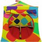 Toy Pop Up Play Tent, 2 Sleeping Bags, yellow, multicolored print fabric, handmade