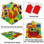 Toy Pop Up Play Tent, 2 Sleeping Bags, yellow, multicolored print fabric, handmade