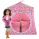 Toy Pop Up Play Tent, 2 Sleeping Bags, light pink, heart & flower print fabric, handmade