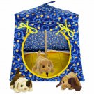 Toy Pop Up Play Tent, 2 Sleeping Bags, royal blue, star print sparkling fabric, handmade