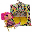 Toy Pop Up Play Tent, 2 Sleeping Bags, black, heart print fabric, handmade