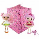 Toy Pop Up Play Tent, 2 Sleeping Bags, pink, heart & flower print fabric, handmade