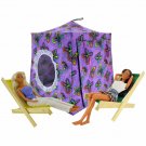 Toy Pop Up Play Tent, 2 Sleeping Bags, purple, butterfly print fabric, handmade