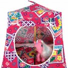 Pink, heart & flower print Toy Play Fabric House, 2 Sleeping Bags, handmade