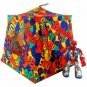Toy Pop Up Play Tent, 2 Sleeping Bags, multi color, sports print fabric, handmade