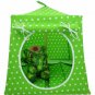 Toy Pop Up Play Tent, 2 Sleeping Bags, lime green, polka dot print fabric, handmade