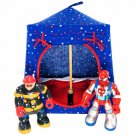 Toy Pop Up Play Tent, 2 Sleeping Bags, royal blue, star print fabric, handmade