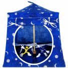 Toy Pop Up Play Tent, 2 Sleeping Bags, royal blue, sparkling silver solar print fabric, handmade