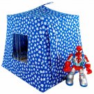 Toy Pop Up Play Tent, 2 Sleeping Bags, royal blue, silver star print fabric, handmade