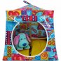 Toy Pop Up Play Tent, 2 Sleeping Bags, aqua, heart, star, love print fabric, handmade