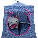 Toy Pop Up Play Tent, 2 Sleeping Bags, dusty blue, floral print fabric, handmade