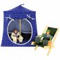 Toy Pop Up Play Tent, 2 Sleeping Bags, dark purple, colored dot print fabric, handmade