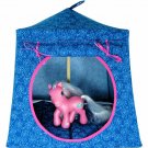Toy Pop Up Play Tent, 2 Sleeping Bags, aqua, flower print fabric, handmade