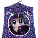 Toy Pop Up Play Tent, 2 Sleeping Bags, black, flower print fabric, handmade