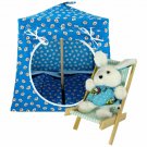 Toy Pop Up Play Tent, 2 Sleeping Bags, aqua, flower print fabric, handmade