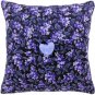 Tooth Fairy Pillow, black, floral print fabric, light purple heart button trim for girls, handmade