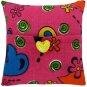 Tooth Fairy Pillow, pink, heart & flower print fabric, yellow heart button trim for girls, handmade