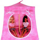 Toy Pop Up Play Tent, 2 Sleeping Bags, light pink, sparkling silver star print fabric, handmade