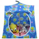 Toy Pop Up Play Tent, 2 Sleeping Bags, blue, Tweety Bird print fabric, handmade