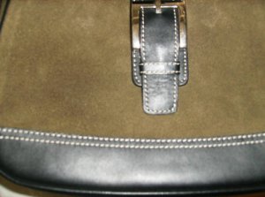 Preston & York Suede & Black Leather Handbag Very Nice