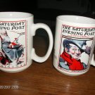 Norman Rockwell Sat. Evening Post 2 Cups  Very Nice!!