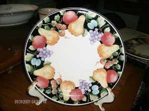 2 Salad Plates By Sango Fruit Pattern #3968 Very Nice!