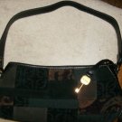 Fossil  Dark Brown Suede Leather Trim Genuine Handbag