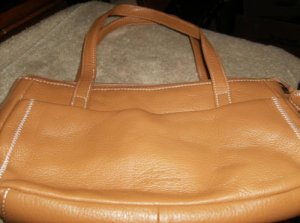 Stone Mountain Tan Leather Handbag  Excellent  Nice