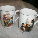 Norman Rockwell Museum Inc.2 Cups Mugs 1982 Very Nice!!