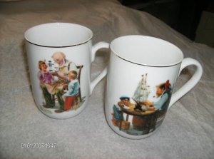 Norman Rockwell Museum Inc.2 Cups Mugs 1982 Very Nice!!