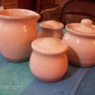 Pfaltzgraff Pink & Blue Trim Creamer+sugar&salt+pepper!