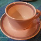 Pfaltzgraff Pink & Blue Trim Design Cup+Saucer Set