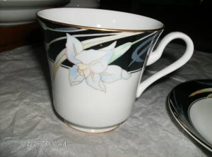 Mikasa 2 Cup+Saucer Sets Charisma Black #L9050  Nice!