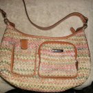 Rosetti Knit Weave/Tan leather Handbag Very Nice Buy!!!