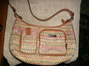 Rosetti Knit Weave/Tan leather Handbag Very Nice Buy!!!