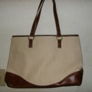 Coldwater Creek White Cloth Knit Weave  Tote Very Nice!