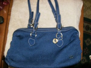 Sak Knit Crochet Blue Large Handbag Very Nice!!!