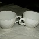 Burleigh Ironstone Two  Cups Very Nice White